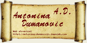 Antonina Dumanović vizit kartica